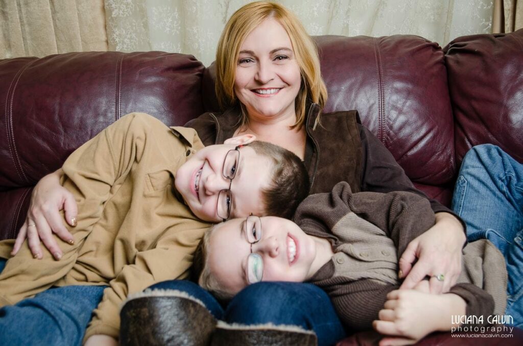 Mother and her two boys