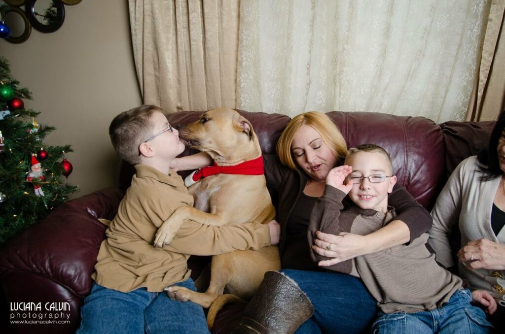 family having fun on photo shoot