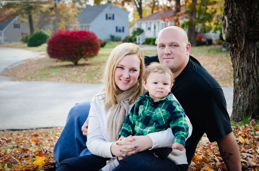 Family seating on the grass
