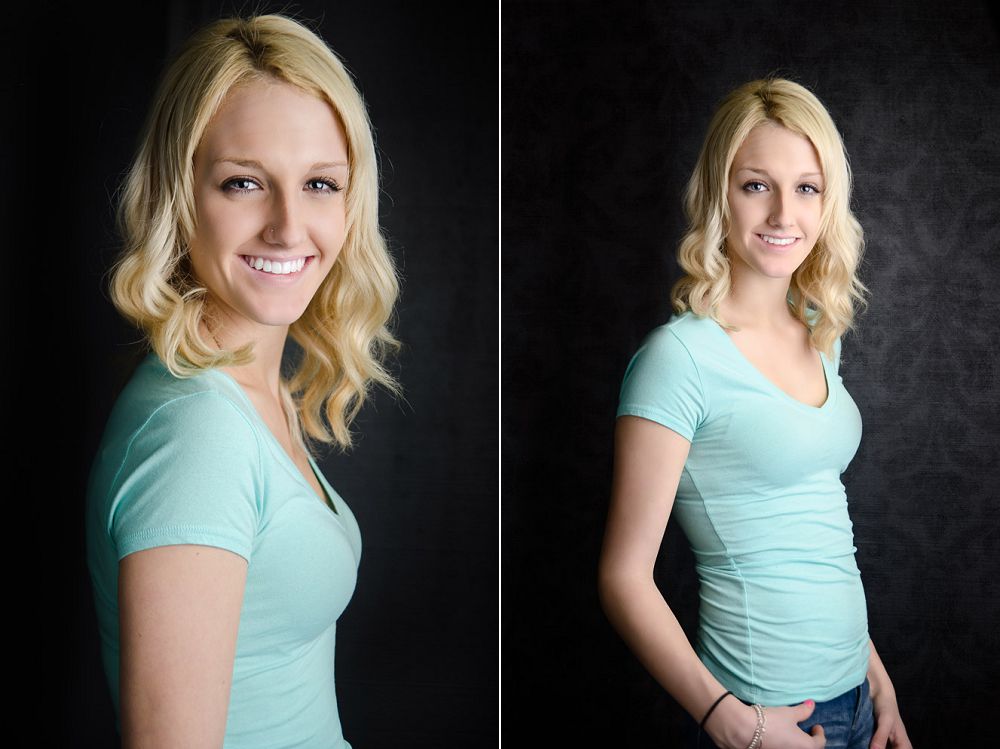 teen girl posing for studio photo shoot