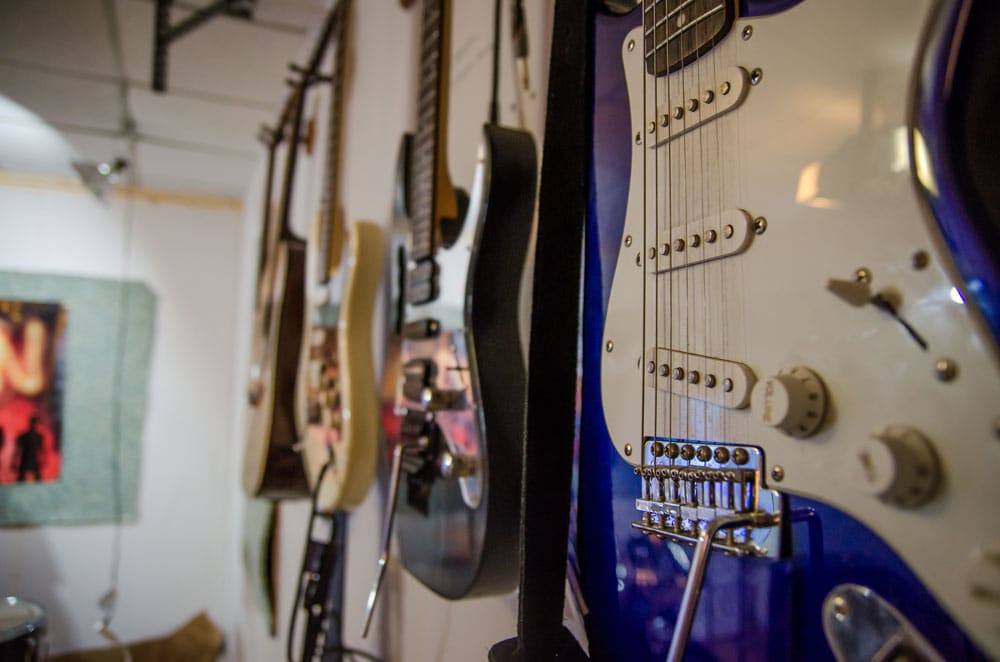 guitars on the wall