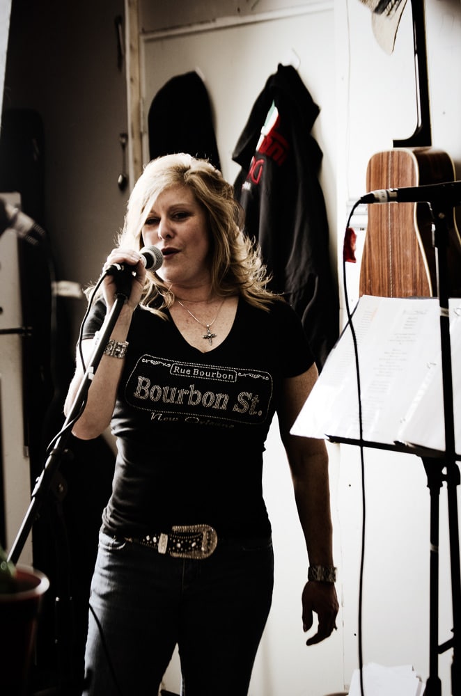 girl playing rock in roll