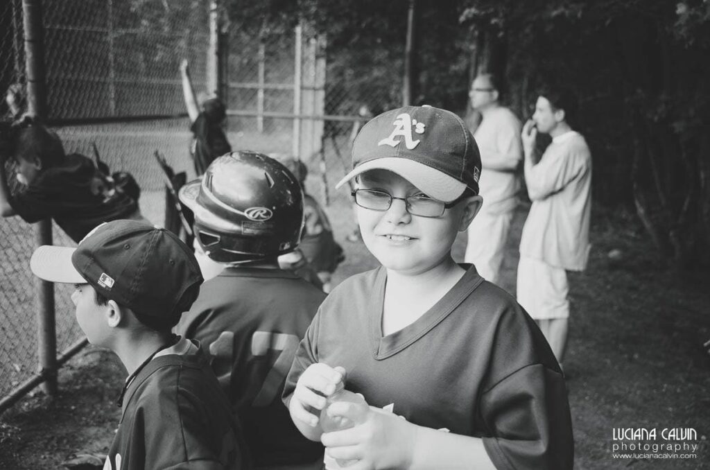 boy on baseball game