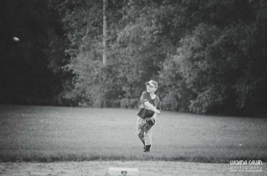 boy on baseball game
