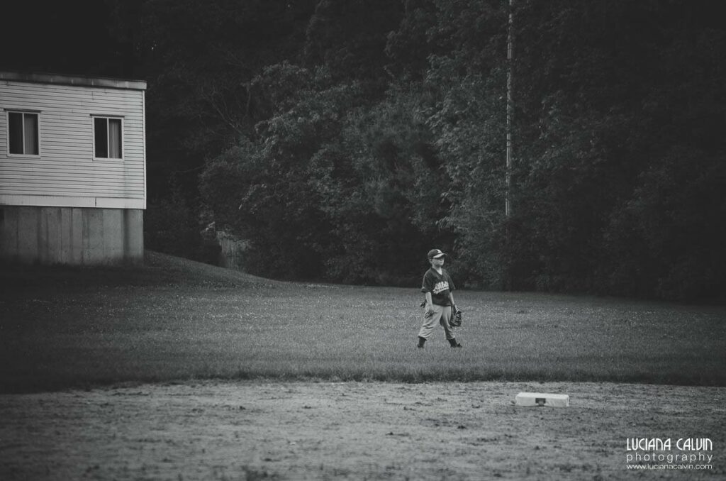 boy on baseball game