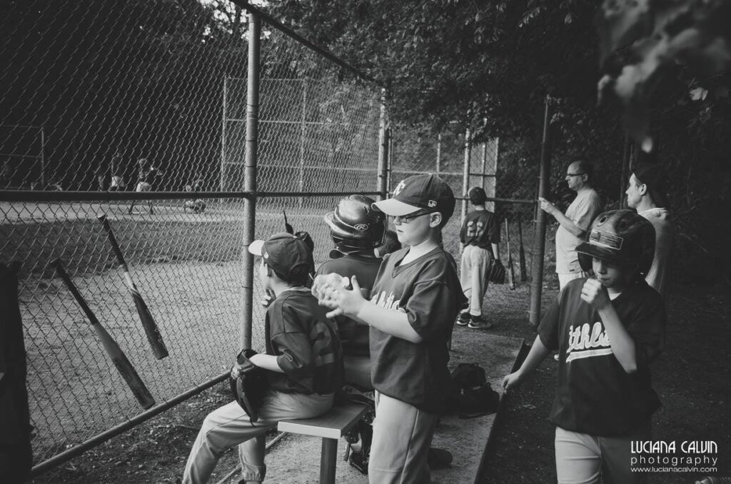 boy on baseball game