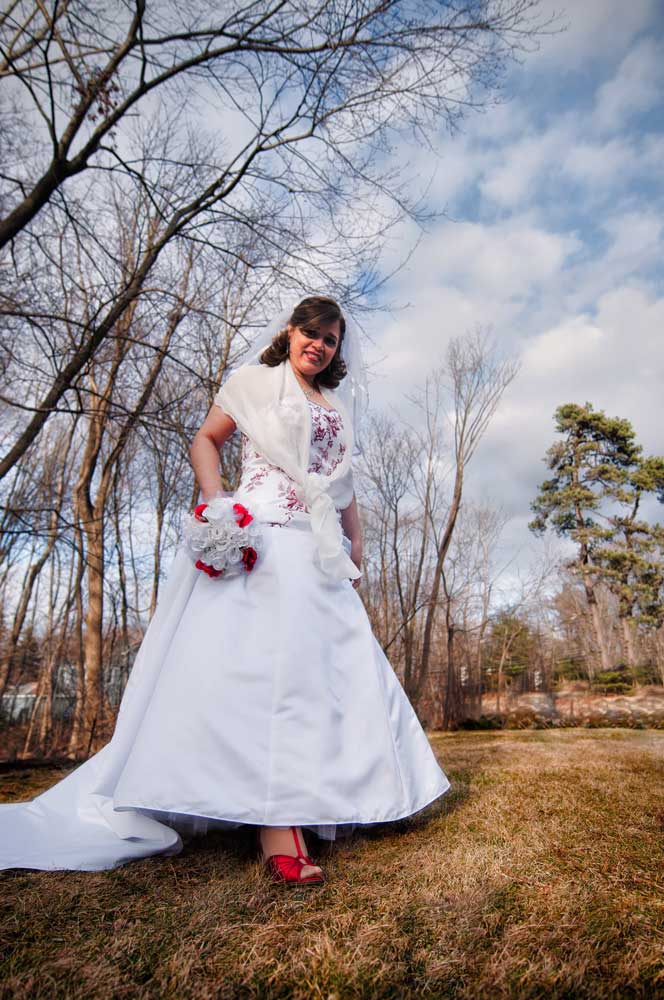 bride holding flower bouquet