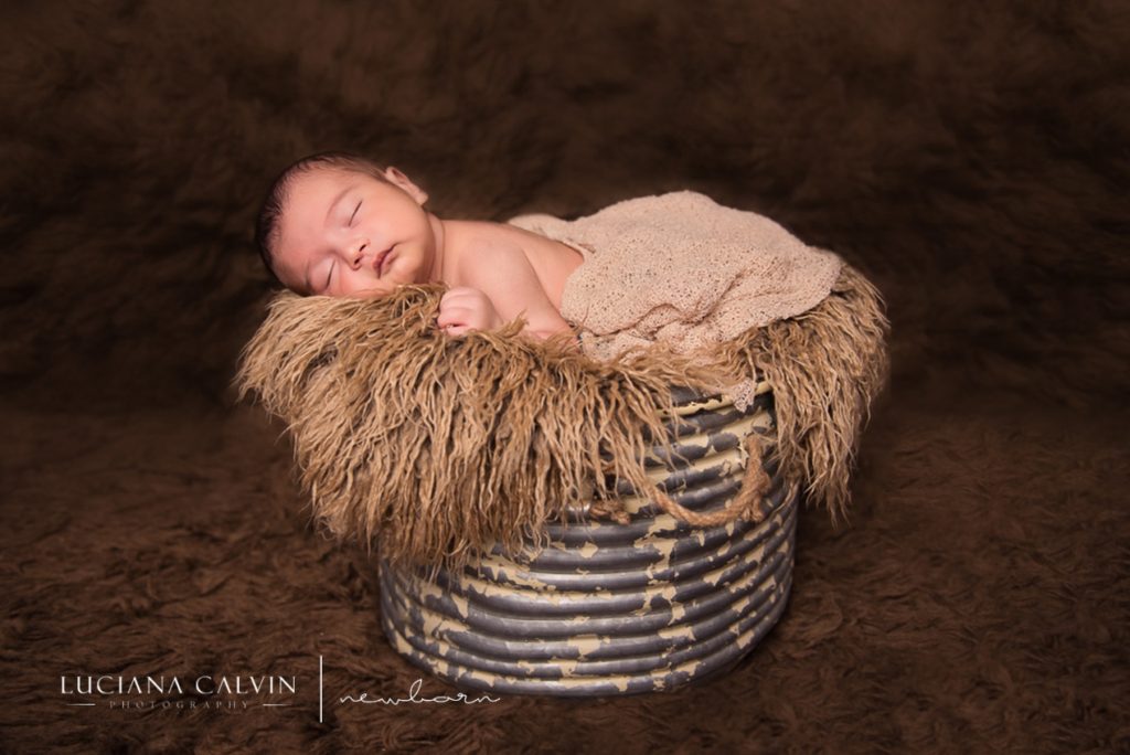 newborn sleeping on a basket on top of fur newborn sleeping on a basket on top of fur