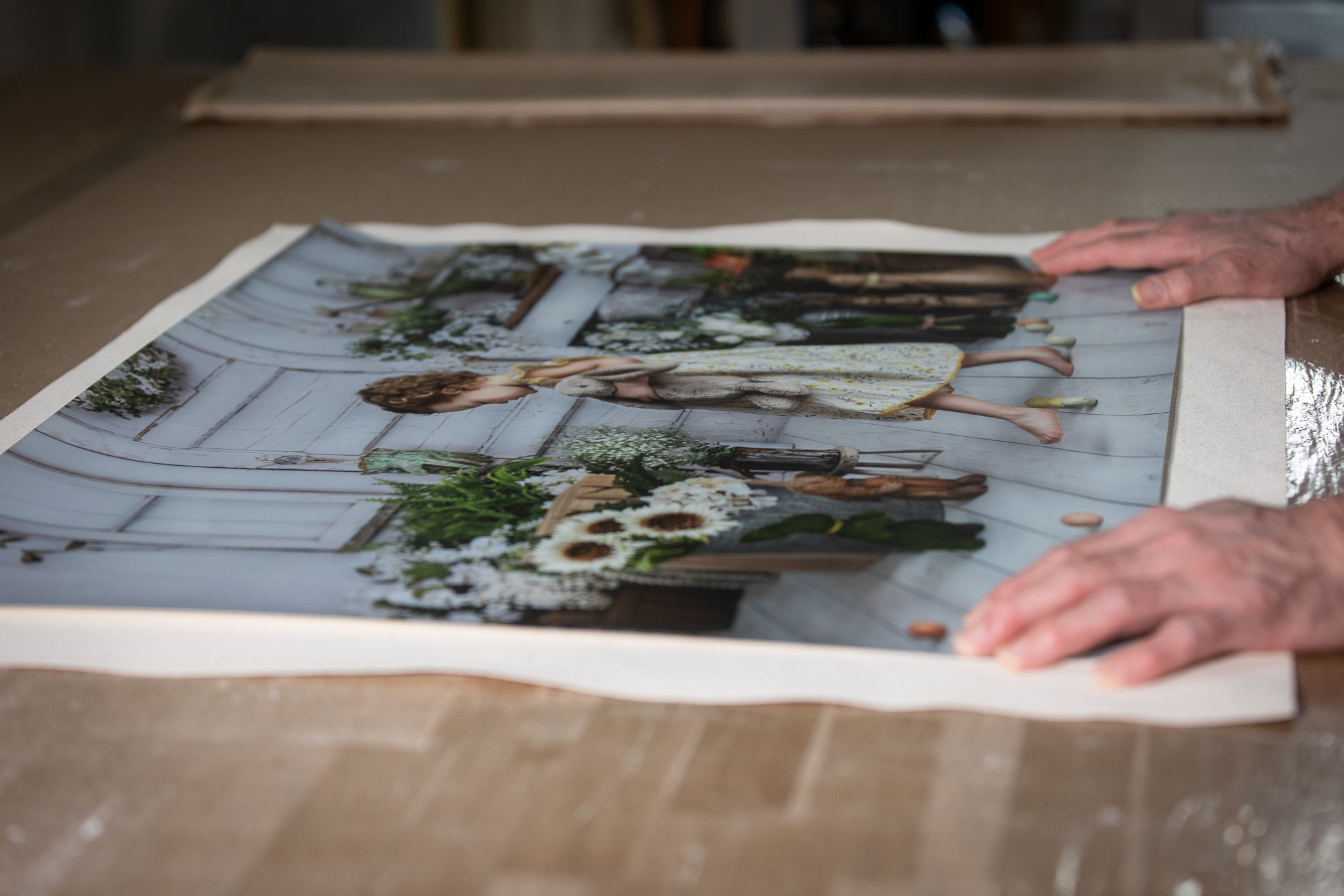 Custom portrait wall art design consultation Luciana Calvin Photography Chelmsford MA