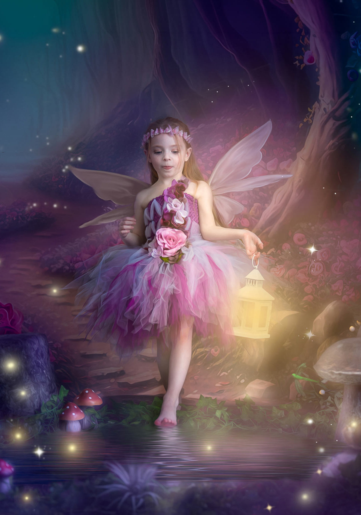 fairy-portrait-girl-flower-crown-enchanted-forest-chelmsford-ma Fine art fairy portrait of girl with flower crown and wings in enchanted forest — The Fairy Chronicles by Luciana Calvin Photography Chelmsford MA