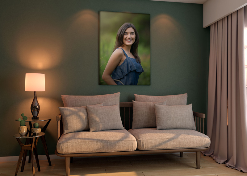 Large scale fine art wall portrait displayed in a home, Chelmsford MA — Luciana Calvin Photography